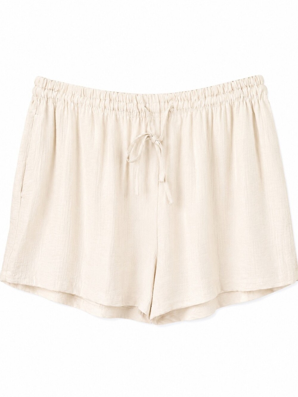 A New Day NWT Women's Ivory Crinkle Texture Drawstring Waist Shorts Sz L Summer